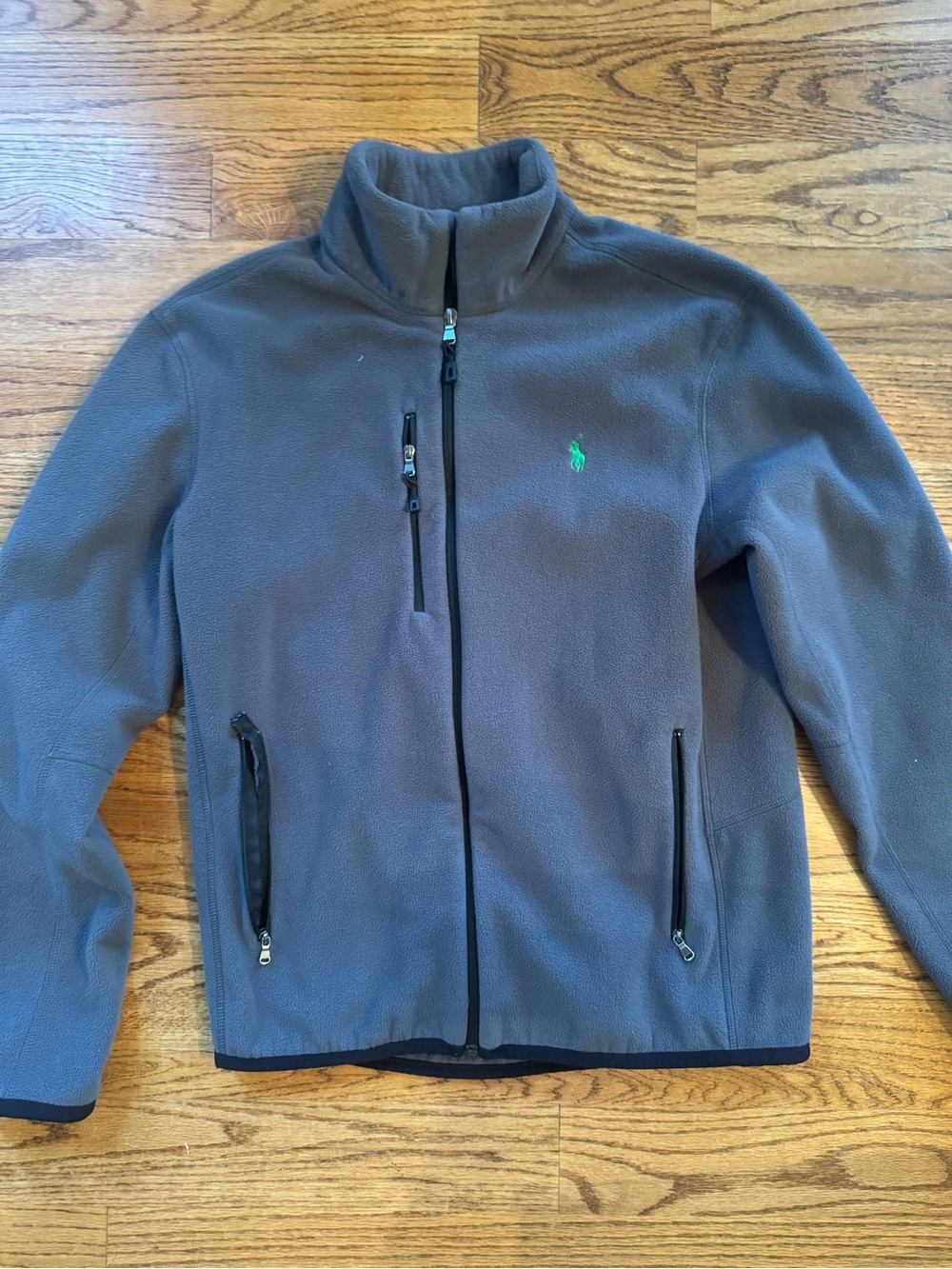 Polo by Ralph Lauren Gray Fleece Performance Jacket with Green Pony